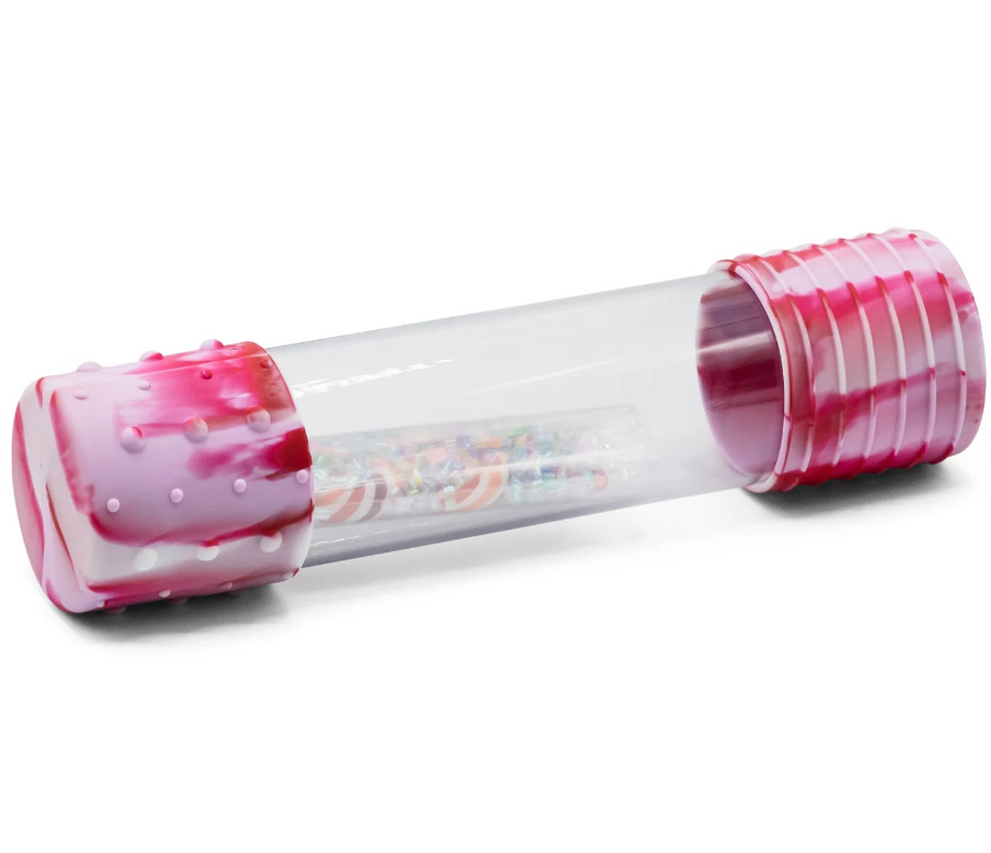 diy calm down bottle van jellystone, sensoriek fles om zelf te vullen, sensoriek materiaal, rood, thema candy, thema snoep