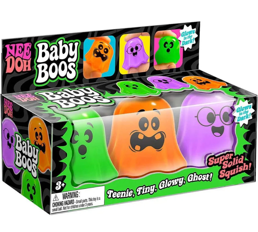 Baby boos van needoh, spokjes fidgets kneedballen, antistressbal, sensoriek materiaal, drie spokjes in een verpakking