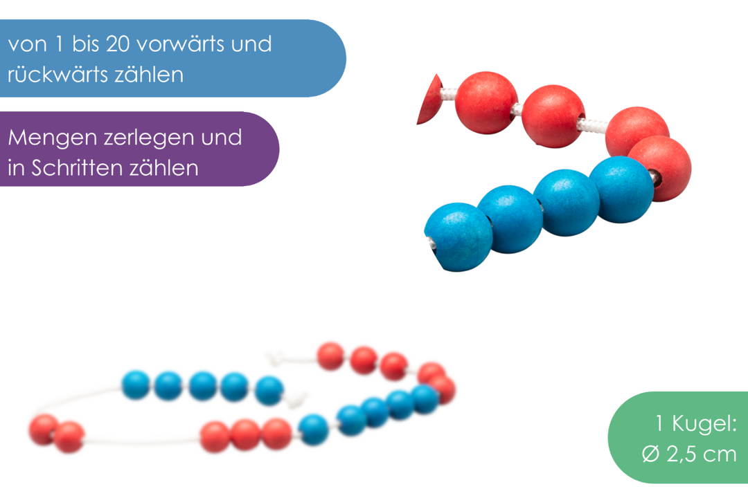 detail van rekenketting, duurzaam re-wood materiaal, schoolmateriaal