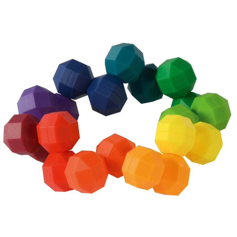 skillfidget, regenbogen kunststof draai fidget met gekleurede knobbels