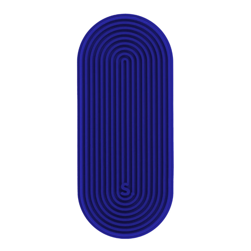 blauwe silicone sticker, fidget sticker van speks, speks slabs