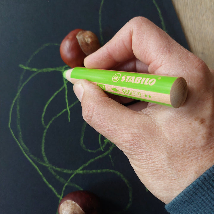 woody stabilo kastanje tekenen, schrijfvoorbereiding