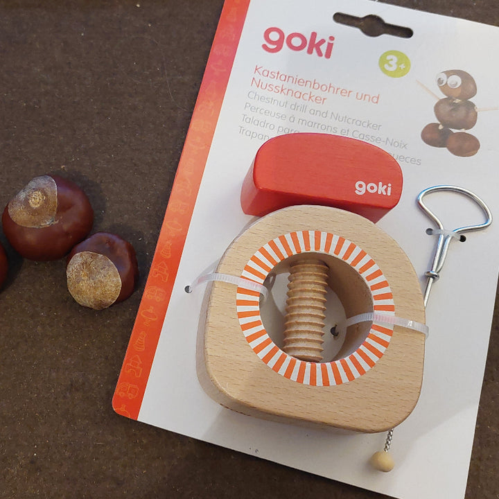 notenkraker, kastanje boor, fijne motoriek kinderspeelgoed