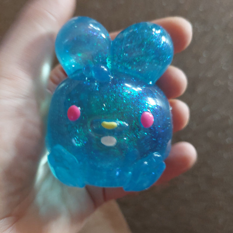 blauwe jelly hops needoh fidget haasje in hand, Toys42hands