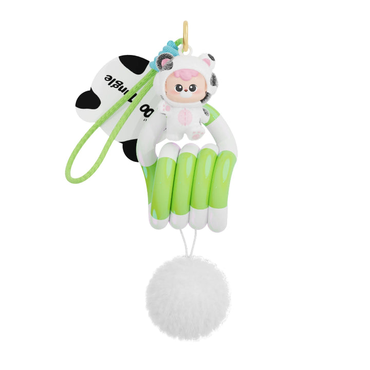 Groene Tangle Keychain met schattige DiuDiu Baby Bear collectible en mini Tangle sleutelhanger - uit blind blox