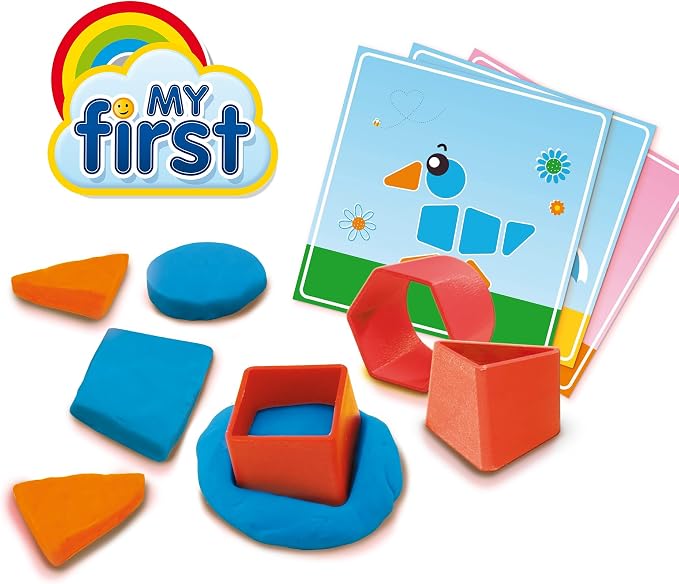 inhalt vom knete set van ses: ausstecher mit aufgaben karten, my first van ses, motorikspielzeug, weiche knete, made in niederlande