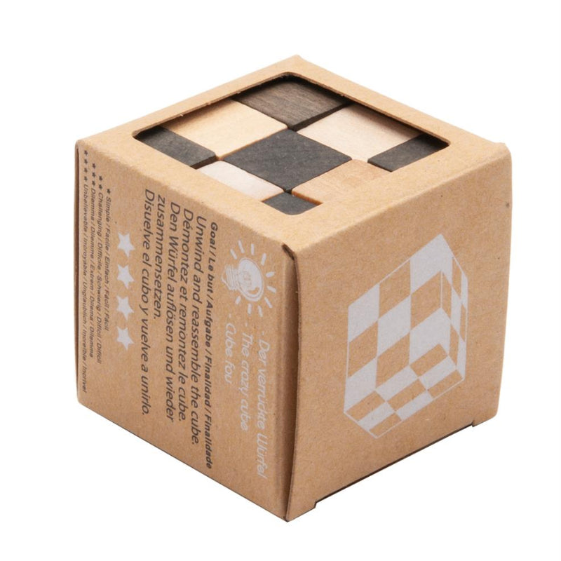 houten pocketpuzzel slang, twee kleurig in verpakking, motoriekspeelgoed