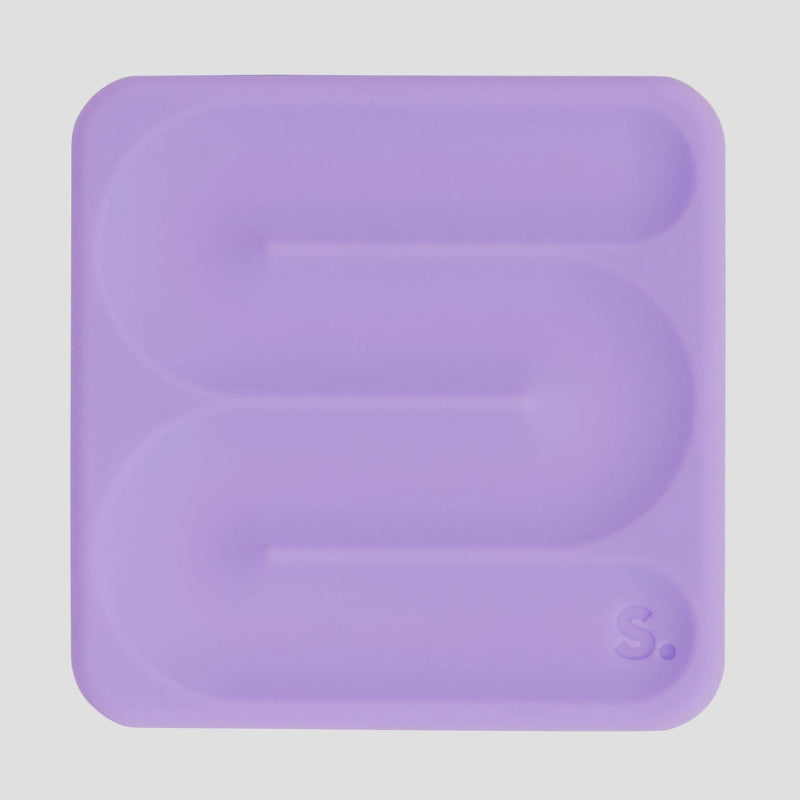 vierkante silicone sticker van speks. paars met zig zag patroon, path