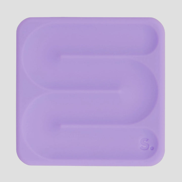 vierkante silicone sticker van speks. paars met zig zag patroon, path