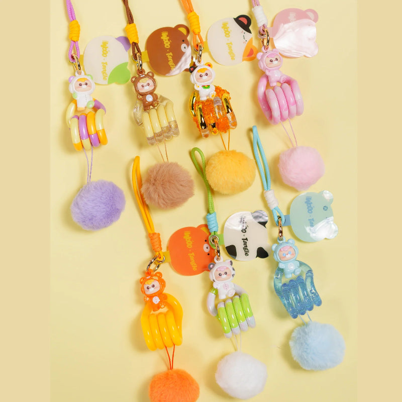 Collectie van verschillende DiuDiu Baby Bear figuren uit de Tangle x HiddenWooo Blind Box serie.