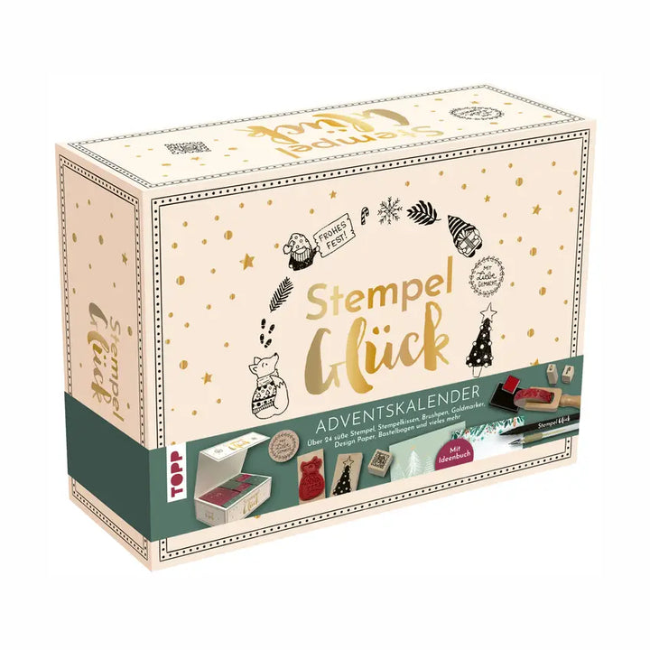 Adventskalender met 24 doosjes voor kinderen met stempels