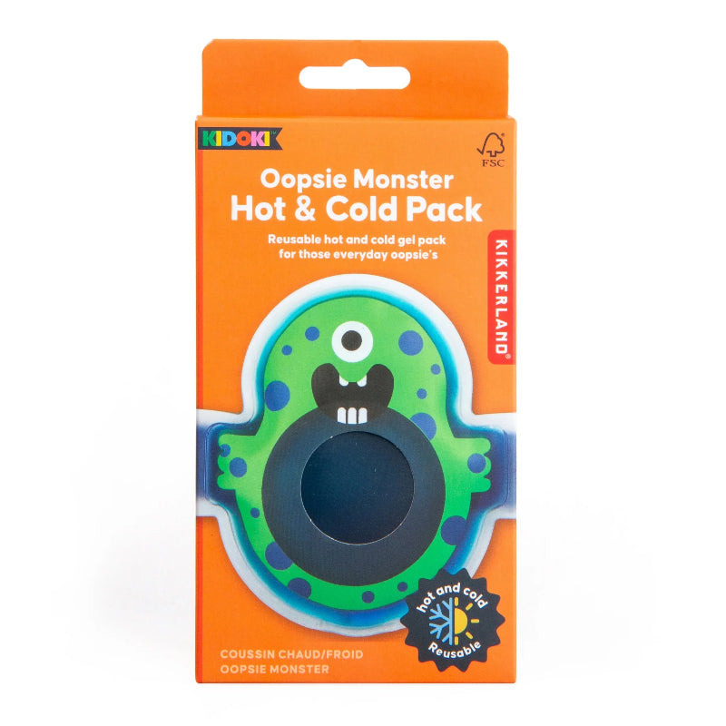 oopsie monster hot and cold pack, kidoki monder groen