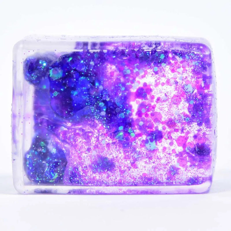 fidget sugar squeeze, rechthoek met klitters in paars