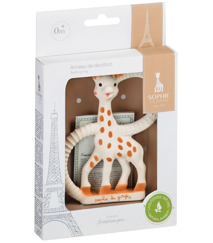 Sophie de giraf bijtring in wit geschenkdoosje, natuurlijk rubber kraamcadeau