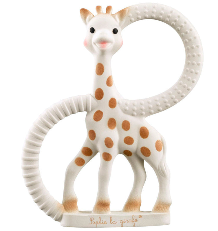 Sophie de giraf bijtring met dubbele ring handvat van natuurlijk rubber voor baby’s