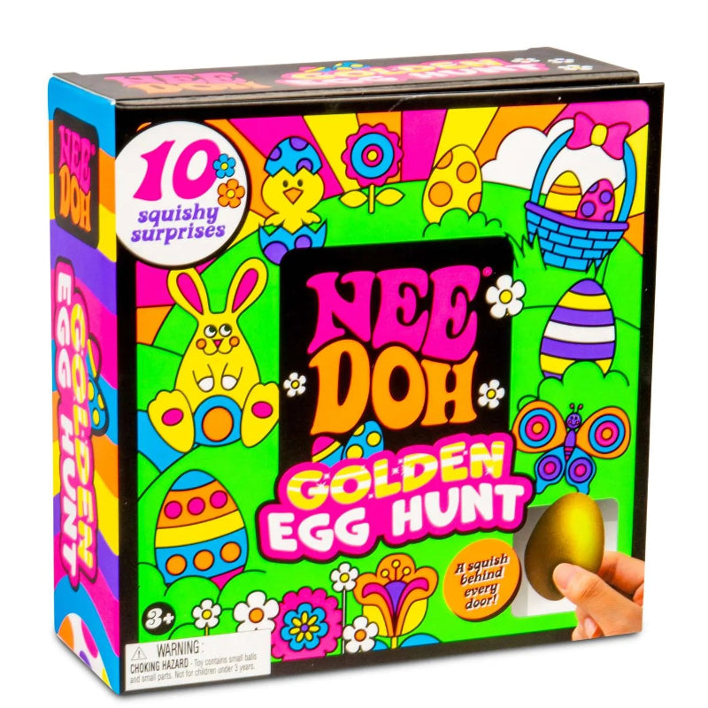 verpakking van needoh golden egg hunt met 10 squishy surprises