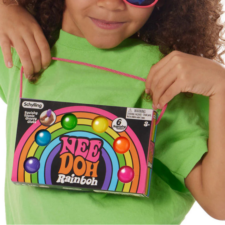 6 squishy needoh rainboh antistressballen, fidget set