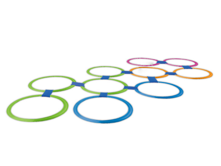 voorbeeld parcours met hinkelringen, grove motoriek, balans speelgoed