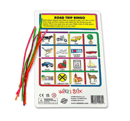 wikki stix bingo voor onderweg, autobingo, spelen met wikki stix, motoriekspeelgoed