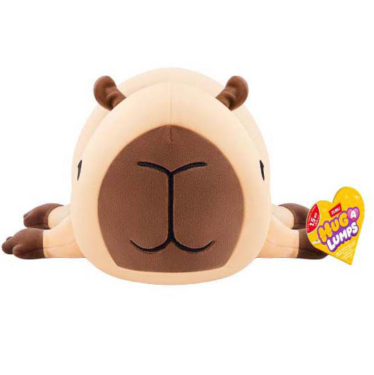 Verzwaringsknuffel capybara 1,5 kg van voren met zachte vacht en vriendelijke uitstraling, hug a lumps, sensoriek materiaal