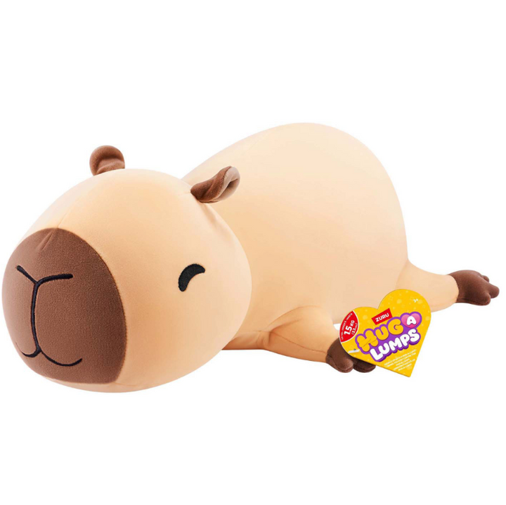 Verzwaringsknuffel capybara 1,5 kg van voren met zachte vacht en vriendelijke uitstraling, sensoriekmateriaal