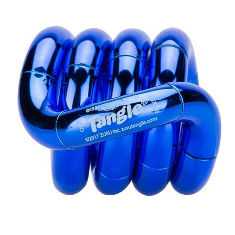 original tangle metallics blauw, fidget toys, fidget speelgoed