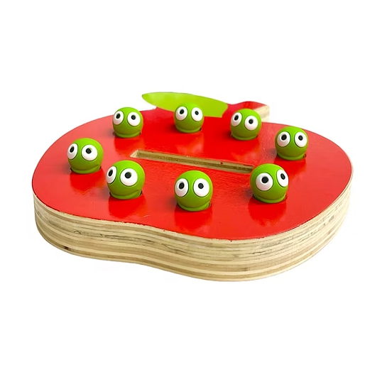 Bodemplaat met kleurrijke wormen voor pincet oefening en gripkracht training