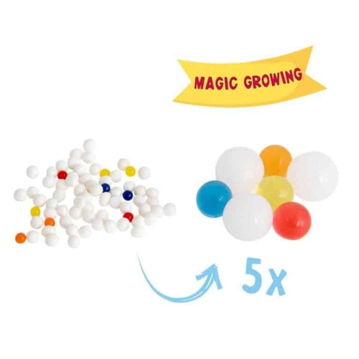 waterbeads klein en groot, magic growing 5 keer zo groot