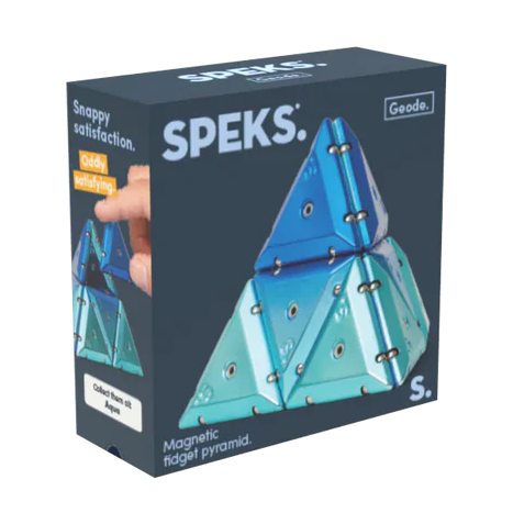 Speks Geode Pyramid Cosmos in verpakking blauwe chrome magnetische fidget