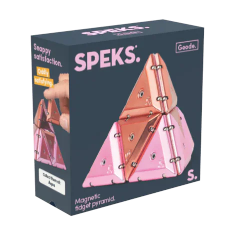 Speks Geode Pyramid Stellar in verpakking roze chrome fidget speelgoed set