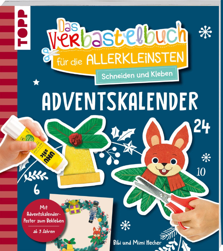 Adventskalenderboek met kerstkrans-poster om te versieren