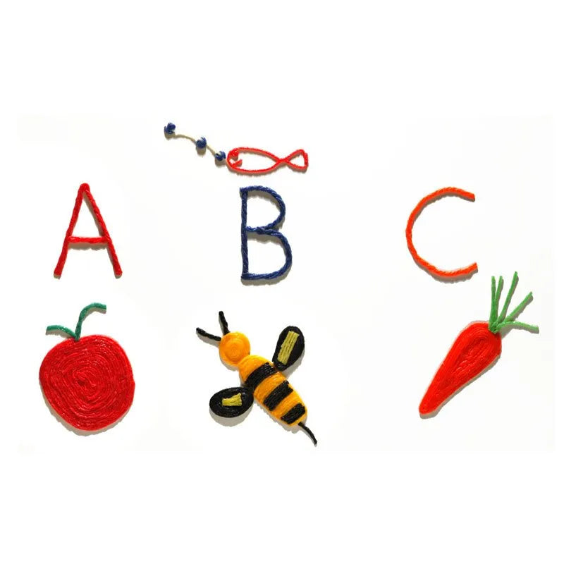 a, b en c met wikki stix plus woord met de beginletter, wikki stix in het basisonderwijs,