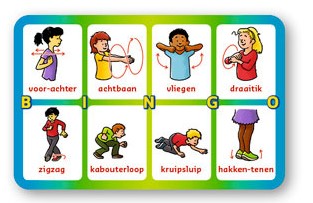 Bingo kaart van het spel top tot teen