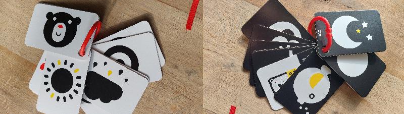 Black and white cards on ring 0m+ – Toys42hands - Main Image