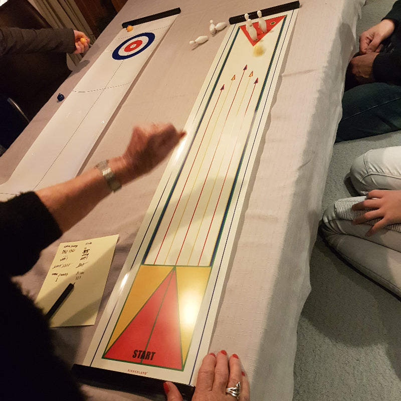 kikkerland Tafel bowling en curling op tafel, volwassene spelen