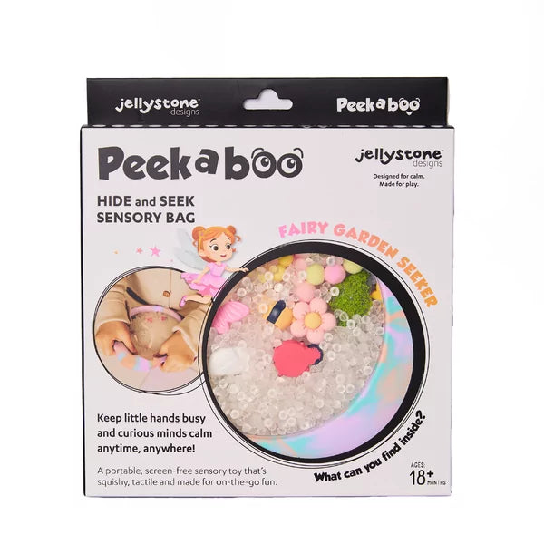 peekaboo van jellystone, fairy garden seeker, voelzak, sensoriek voelspel, sensoriek materiaal