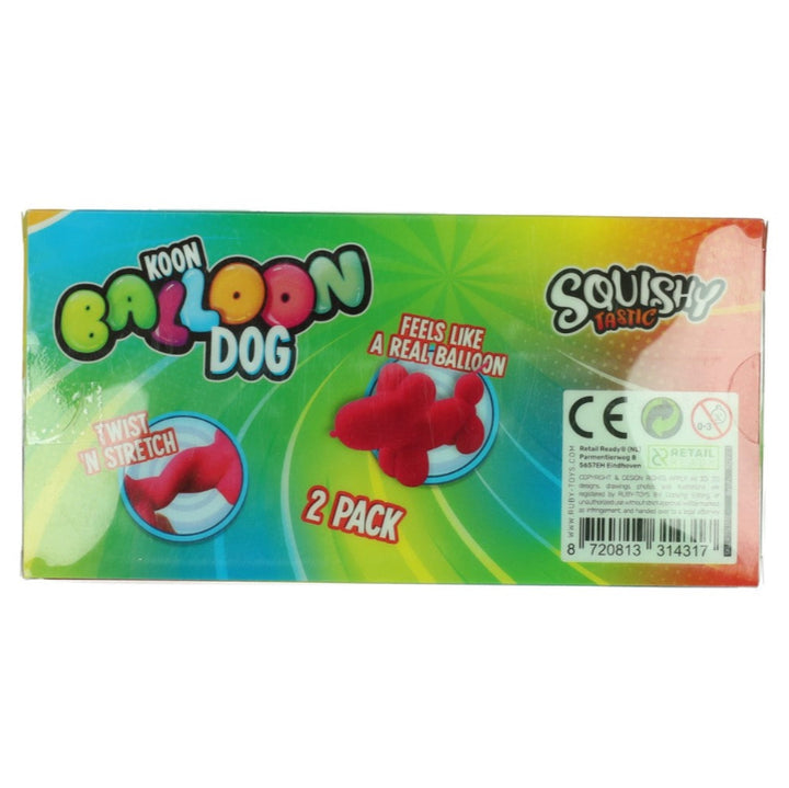 achterkant doos koon balloon dog squishy tastic, fidget