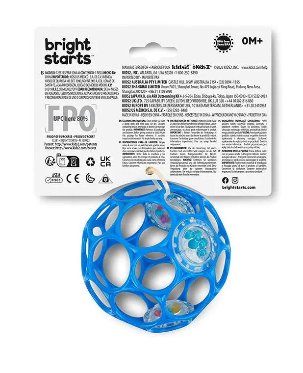 oball 10cm ratel achterkant blister bright starts