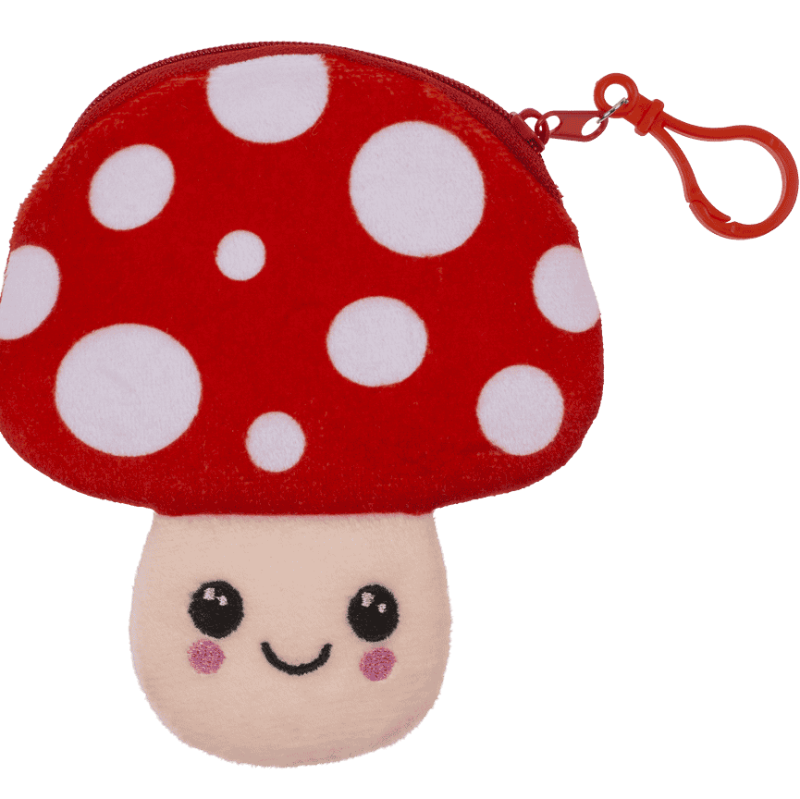 Kawaii paddenstoel portemonnee met rits voor het oefenen van fijne motoriek
