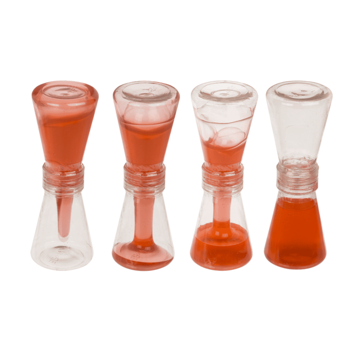 door loop foto's van de slime timer in vier verschillende etappen, sensoriek materiaal