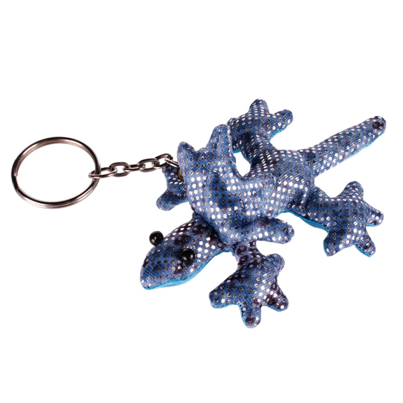 Blauwe zanddier axolotl sleutelhanger met voelbaar zand, compact sensorisch materiaal voor fijne motoriek, concentratie en zelfregulatie, bevestigd aan sleutelring.