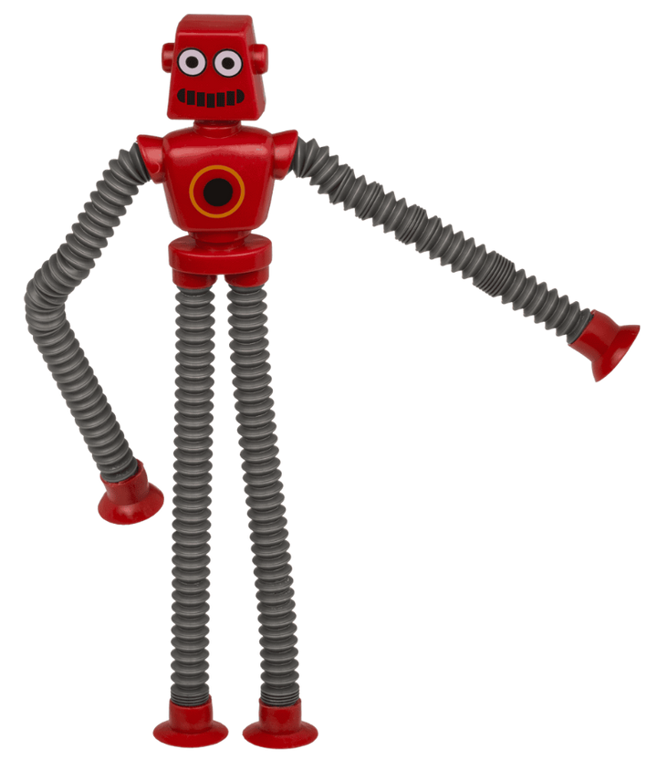 flexibele robot met lange uitgetrokken pop tube armen en benen