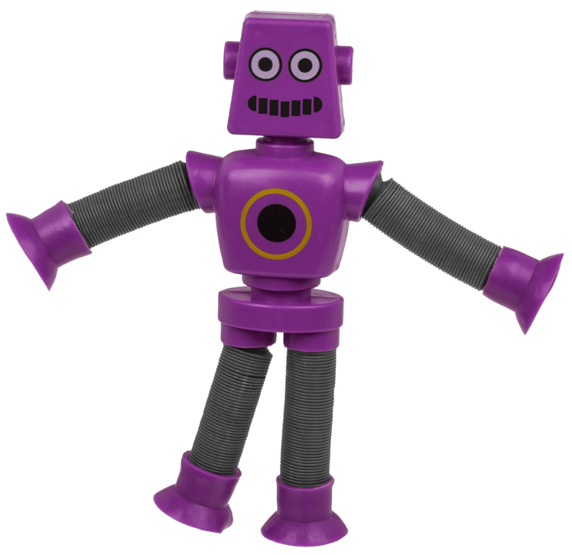 kleurrijke  paarse Stretch Tube Robot met tube armen en benen