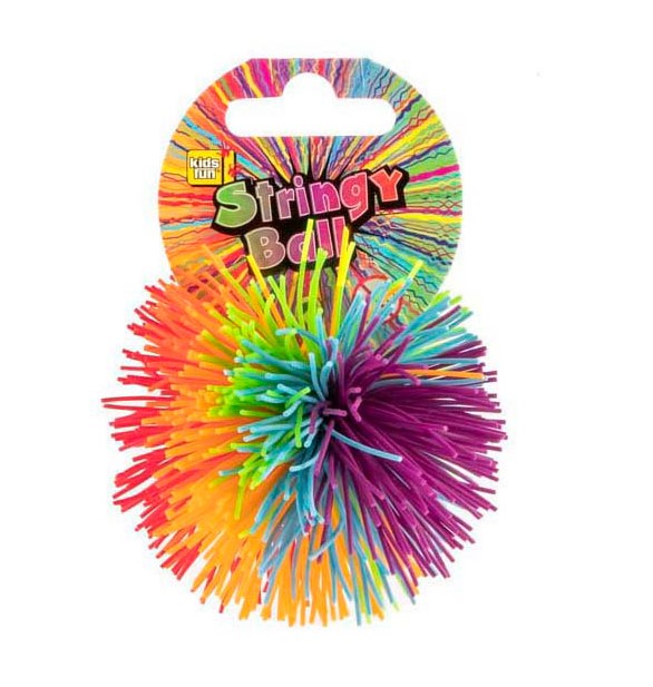 stringy elastiekjes bal, grove motoriek, motoriekspeelgoed, regenbogen bal