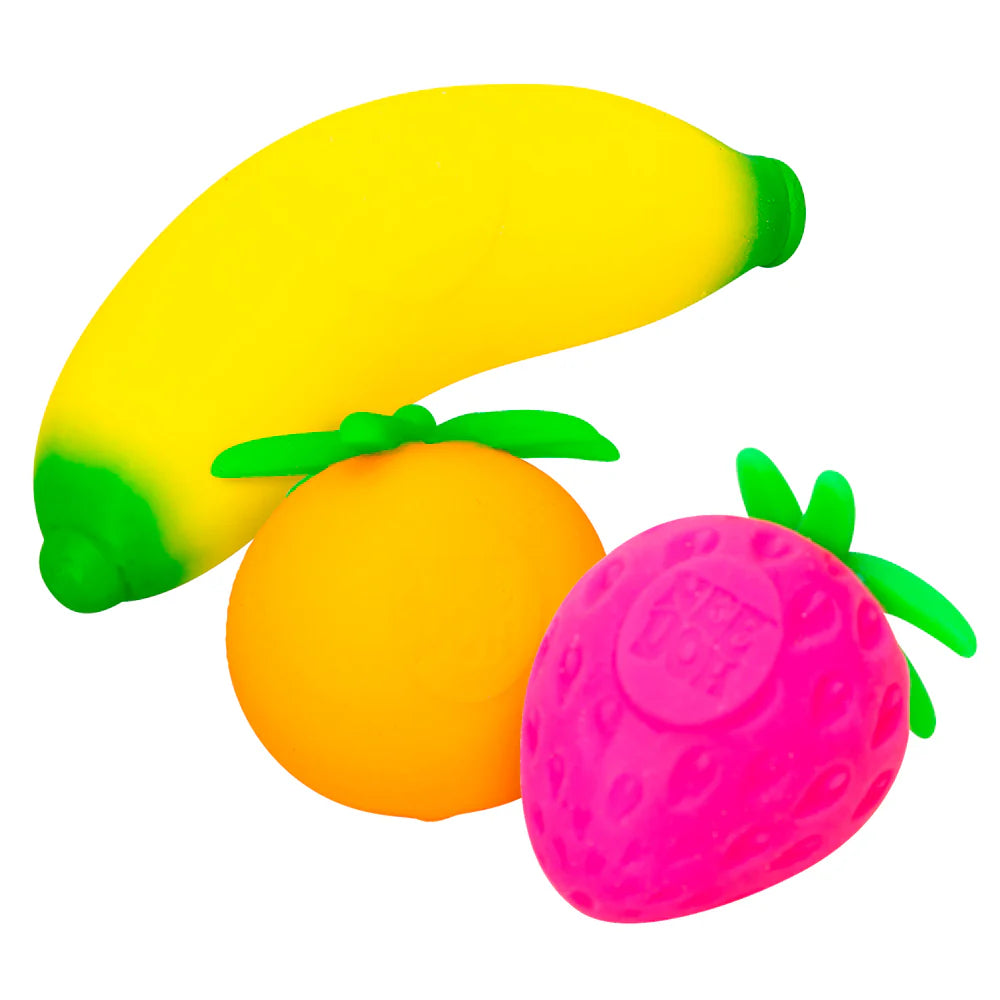 needoh banaan, orange en aardbei, anti stress fidget, kneed fidget, sensoriek materiaal