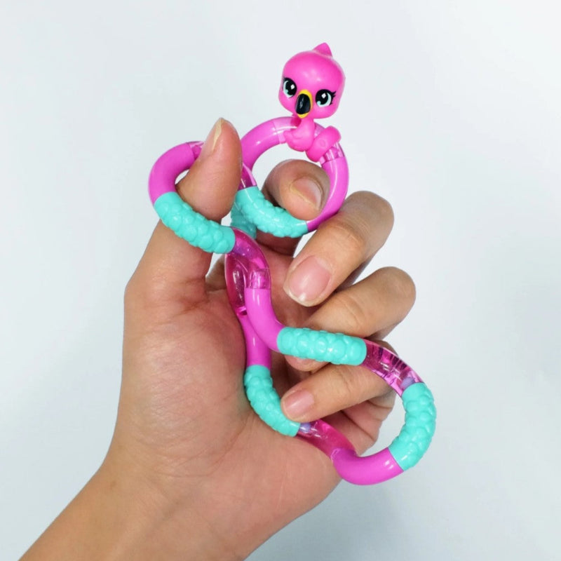 tangle vriend met flamingo, fidget, sensoriek speelgoed