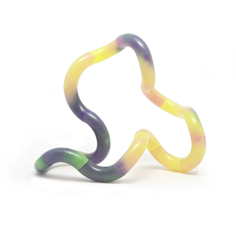 kleurwissel tangle pebbels, in de kleur amber hazel, half warm half koud, sensoriekmateriaal