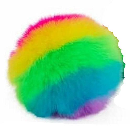 Regenboog antistressbal met zachte pluche haartjes voor sensorisch spel
