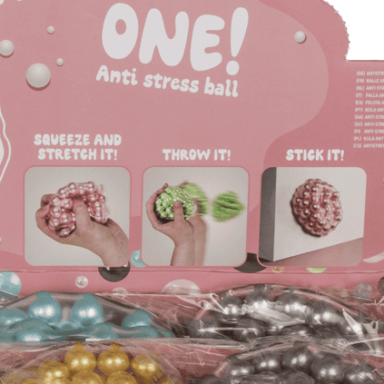 squeeze kaka ball, deel van de verpakking met speelmogelijkheden, sensoriek materiaal