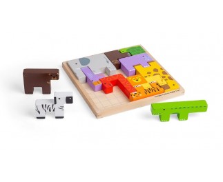bigjigs Lock-A-Block Tetris Tierpuzzle